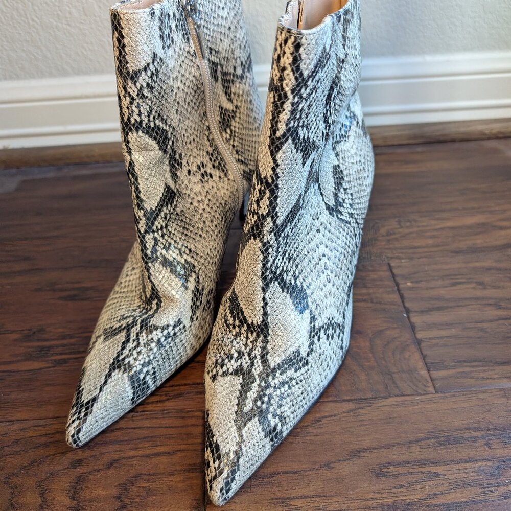 Schutz Leather Snake Skin Ankle Boots